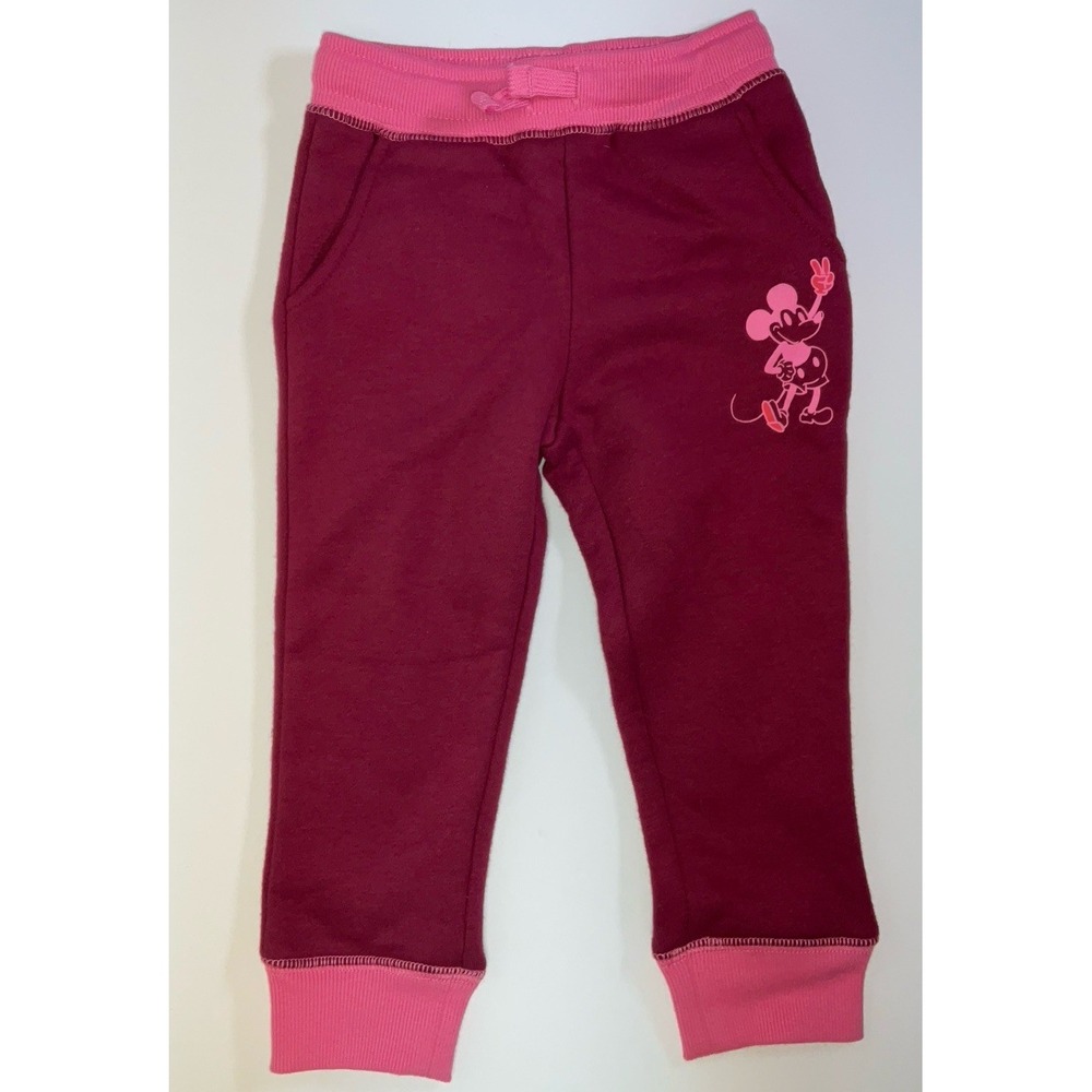 NWOT Disney Amazon Essentials Toddler Mickey Mouse Sweatpants Joggers Pink 2T